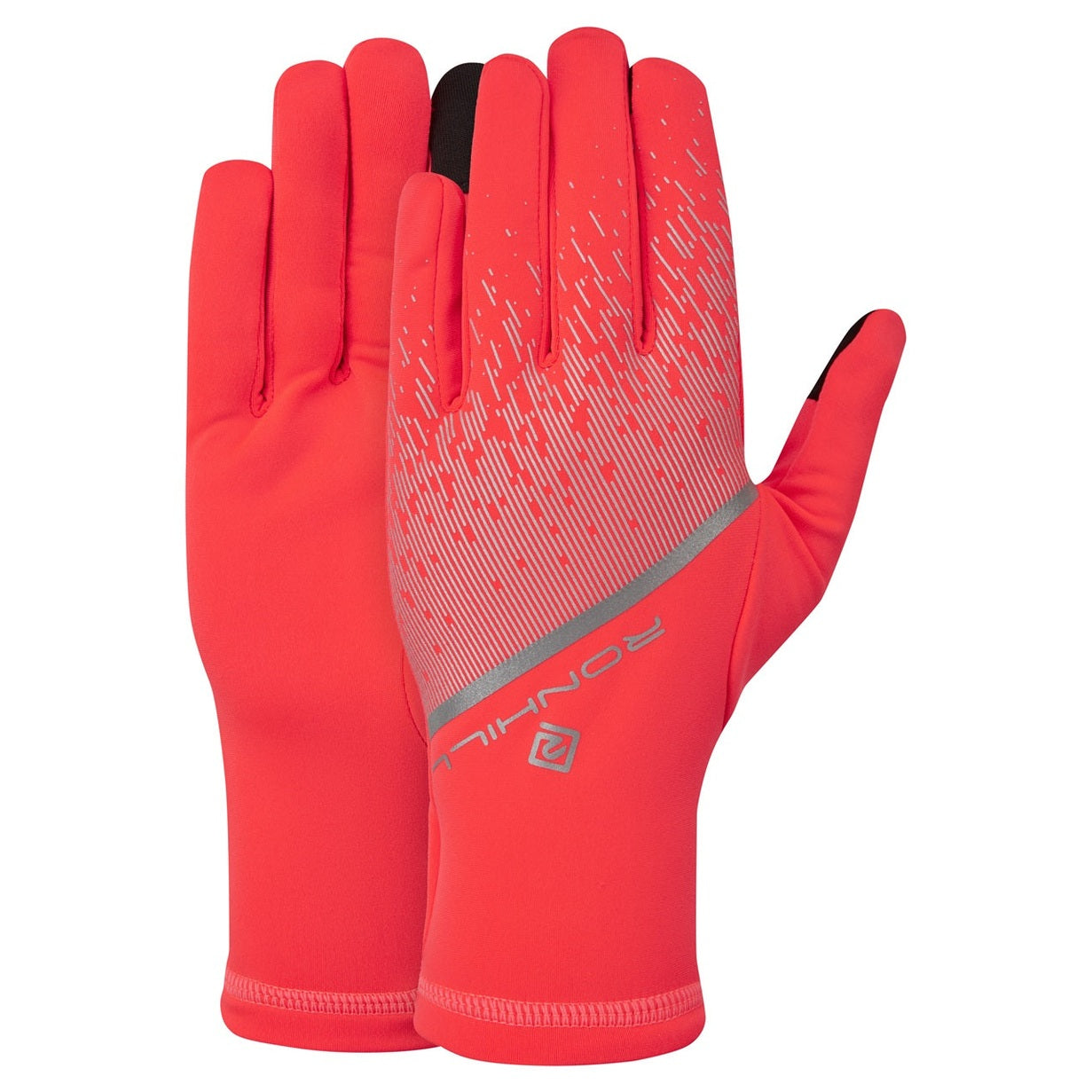 Ronhill Reflect Glove in black with reflective details, designed for running and outdoor activities by Ron Hill.