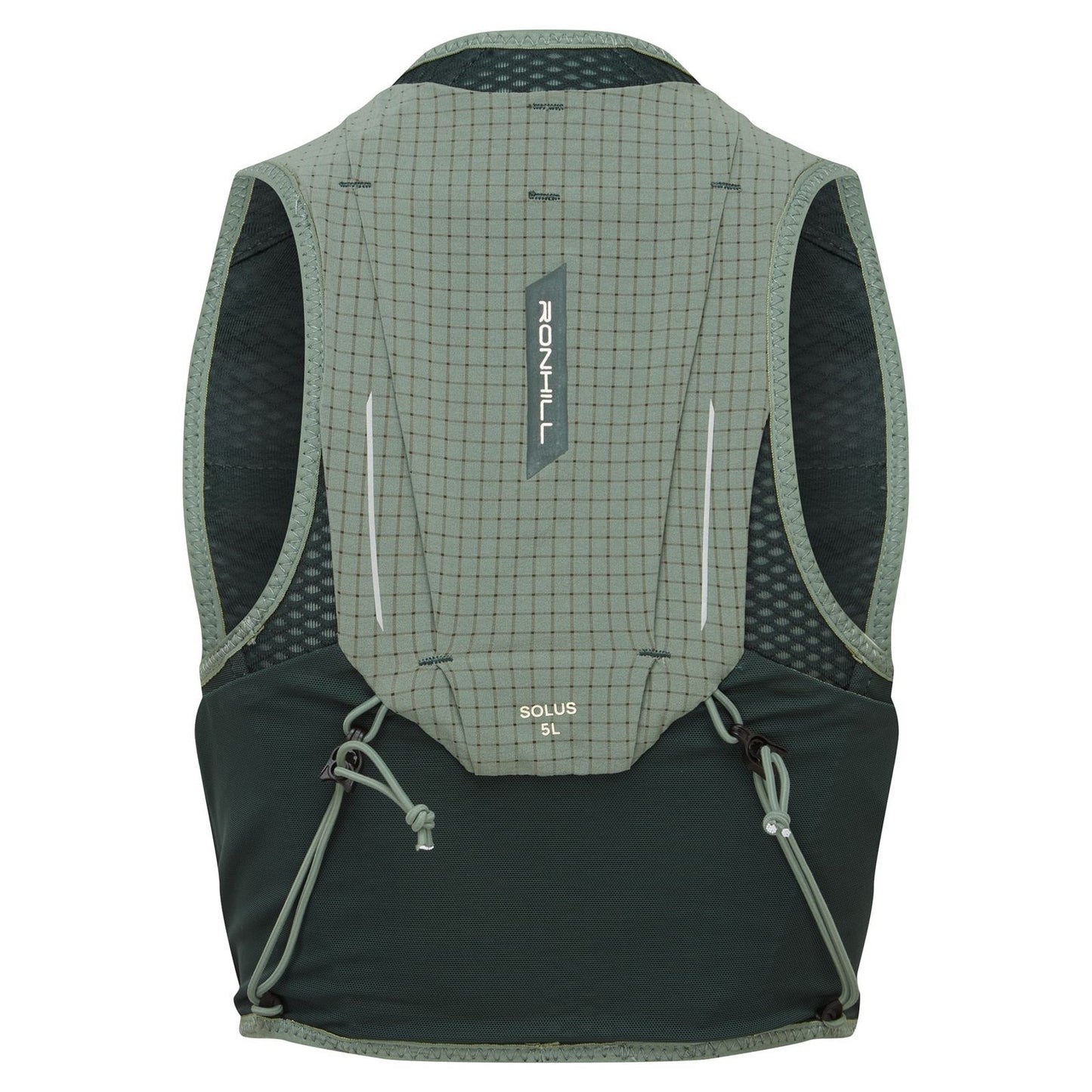 Ronhill Solus 5L running vest in lightweight orange with reflective details, designed for comfortable outdoor exercise.