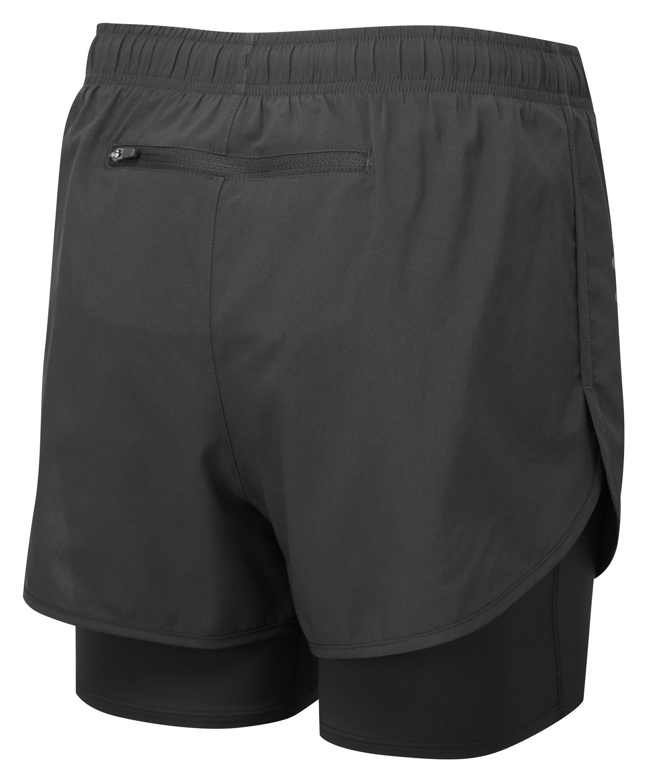 Ronhill women's Core Twin Short for running, lightweight black athletic shorts with inner lining and adjustable waistband.