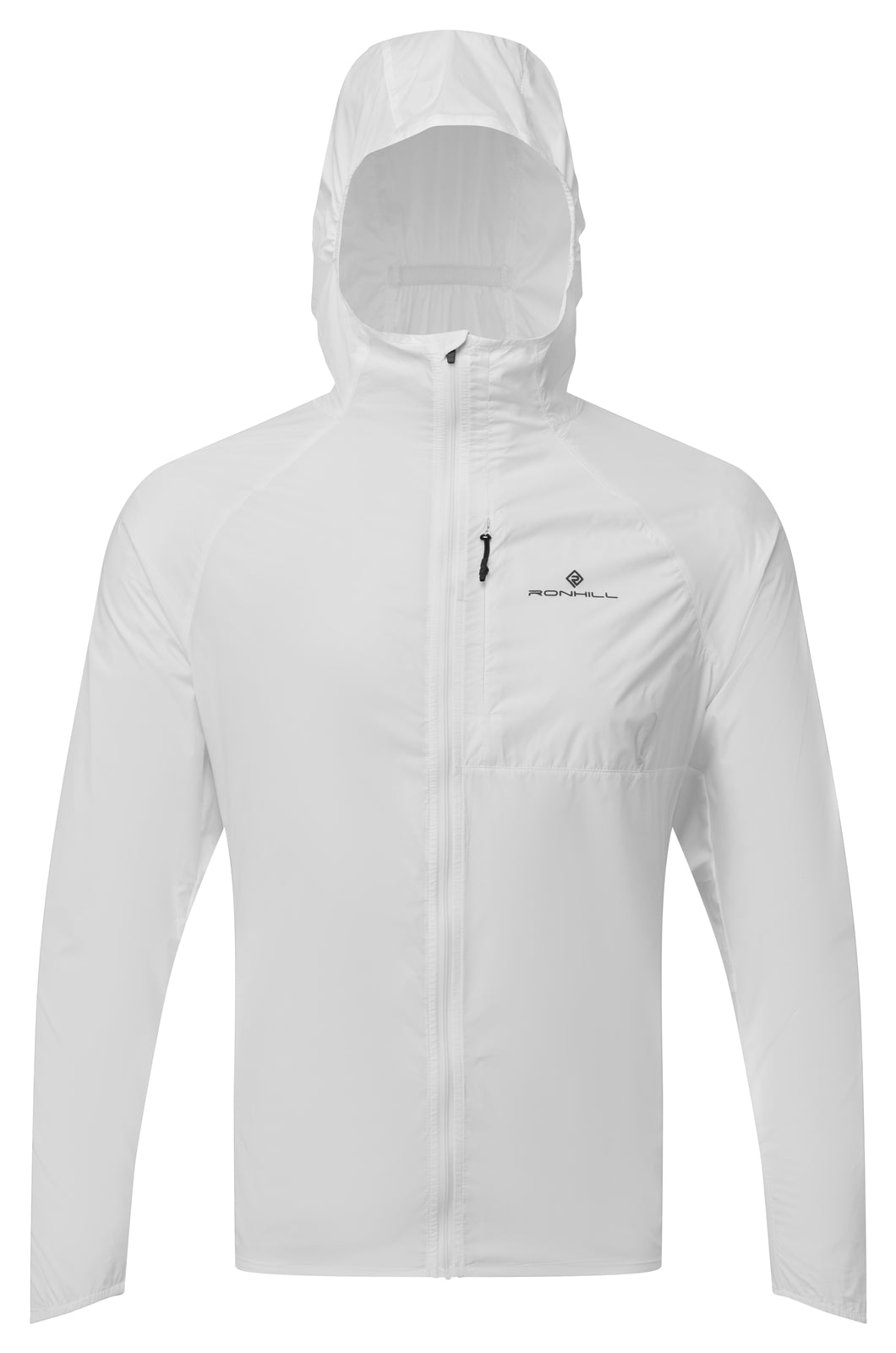 Ronhill men's Tech All-Terrain running jacket displayed outdoors with a lightweight, weather-resistant design suitable for active running.