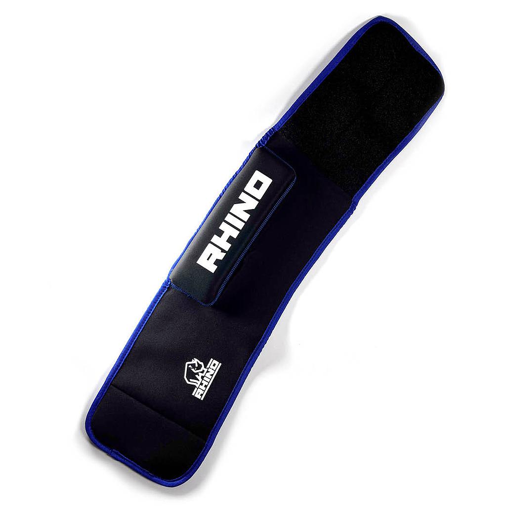 Rhino Pro Rugby Lifting Pads for sporting goods, padded support for rugby training and lifting, shown in black with adjustable straps.