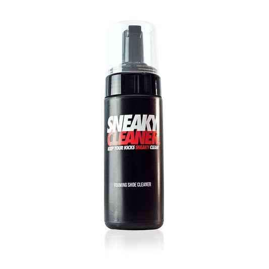 Sneaky Shoe Cleaner self-foaming solution in a spray bottle, designed for cleaning sports shoes and athletic footwear.