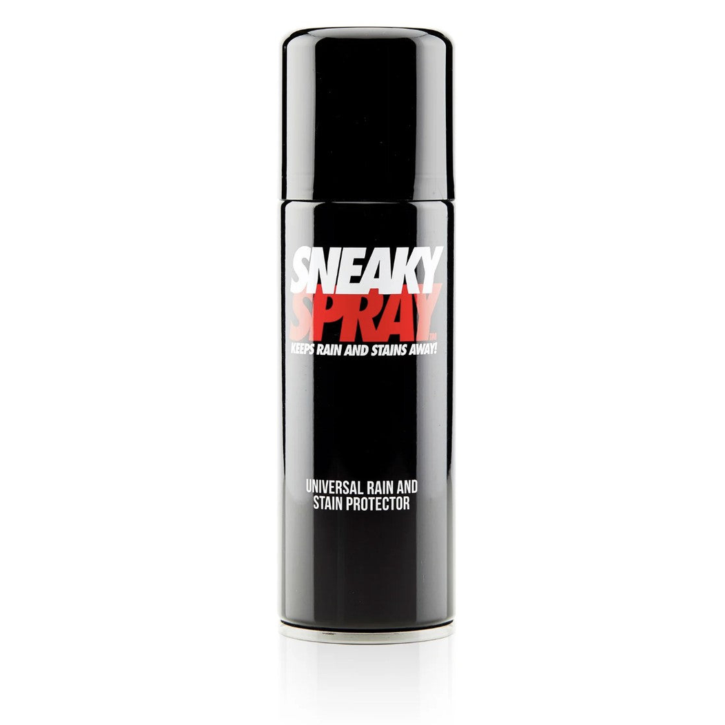 Sneaky Spray Shoe Protector spray bottle for water and stain protection on footwear, in a sporting goods setting.