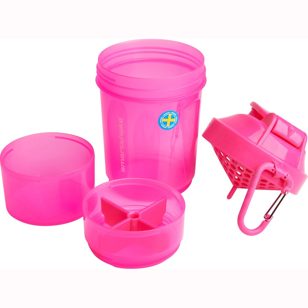 Smartshake Original2Go ONE shaker bottle, 600ml capacity, in black with lid and mixing ball, for sports and fitness use.
