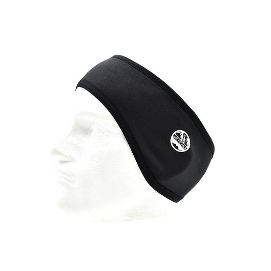 Six Peaks winter ear warmer in black, designed for outdoor sports and cold weather, featuring soft, insulated fabric for warmth.