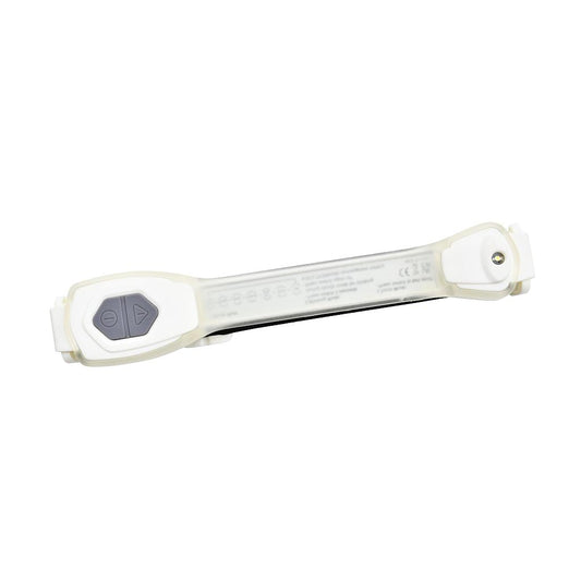 Six Peaks LED Armband running safety light with adjustable strap, bright illumination, and sporty design for outdoor exercise safety.