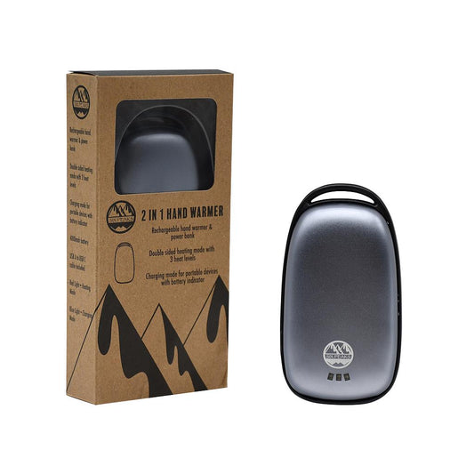 Six Peaks 2-in-1 hand warmer and power bank, portable sporting goods device with digital display and compact design