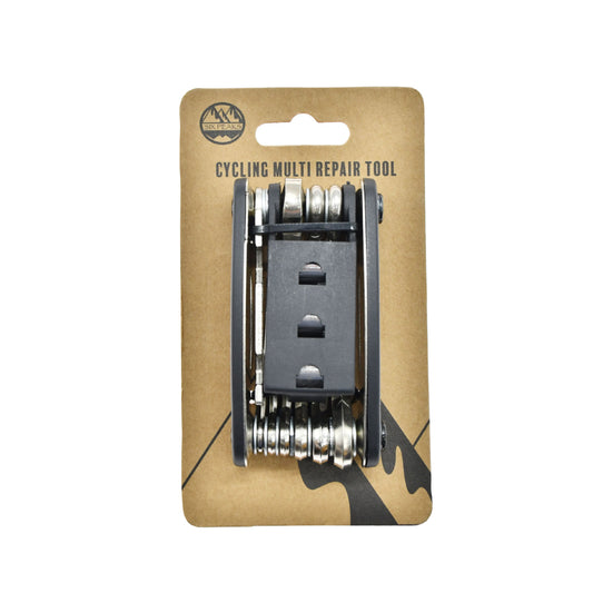 Six Peaks Cycling Multi Repair Tool with various screwdrivers and wrenches for bike maintenance and repairs.