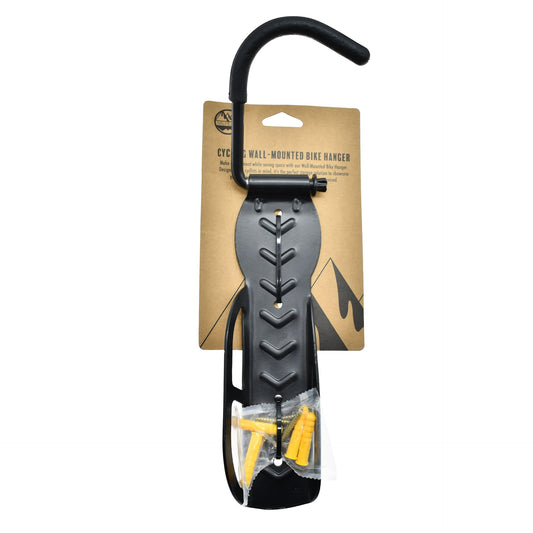 Six Peaks cycling wall-mounted bike hanger mounted on a wall, designed for storing and displaying bikes efficiently.