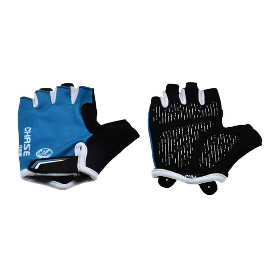 Six Peaks Junior cycling gloves in black with padded palms and adjustable wrist straps, designed for kids' biking safety and comfort.
