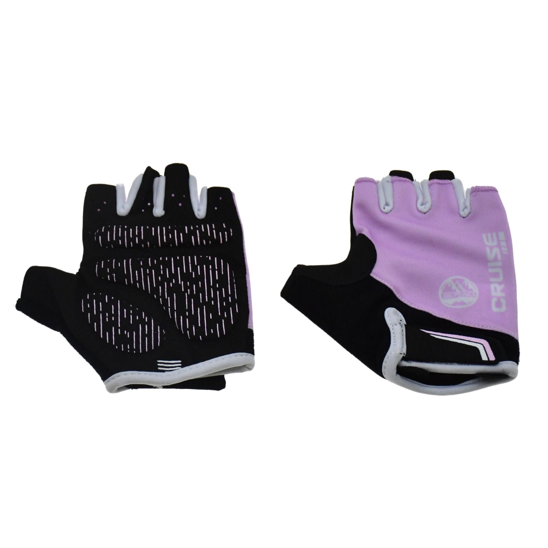 Six Peaks Junior cycling gloves in black with padded palms, designed for young riders' comfort and grip during biking.