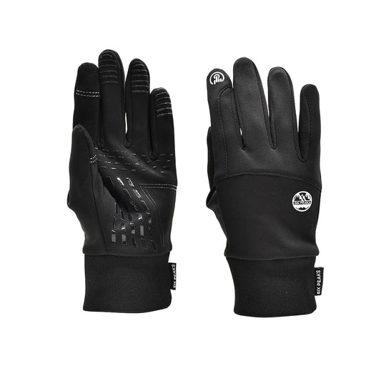 Six Peaks winter thermal gloves designed for cold weather sports, featuring insulated, touchscreen-compatible fabric.