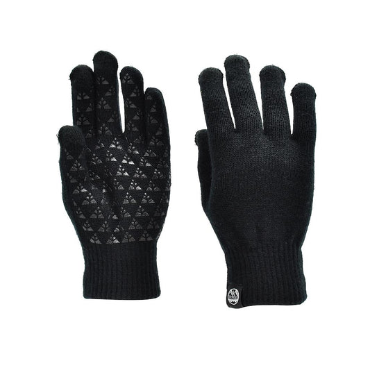 Six Peaks winter knitted gloves for cold weather, showing the textured knit pattern and snug fit for outdoor sporting activities.