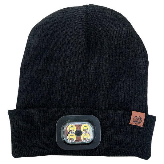 Six Peaks LED lighted beanie hat with built-in LED lights, perfect for outdoor sporting activities in low light conditions.