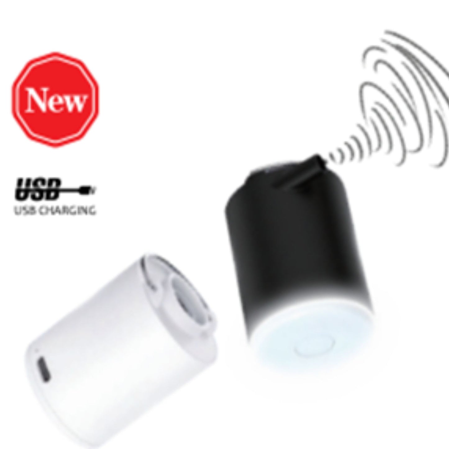 Six Peaks Mini Camping Air Pump for sports and outdoor activities, compact handheld device with easy-to-use inflation nozzle.