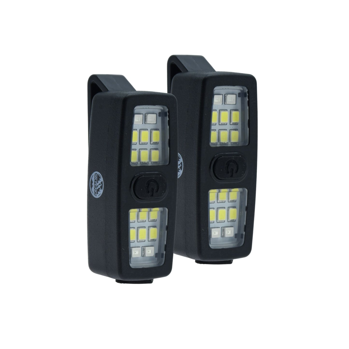 Six Peaks LED clip-on lights for sporting goods, featuring adjustable brightness and compact design for outdoor activities.
