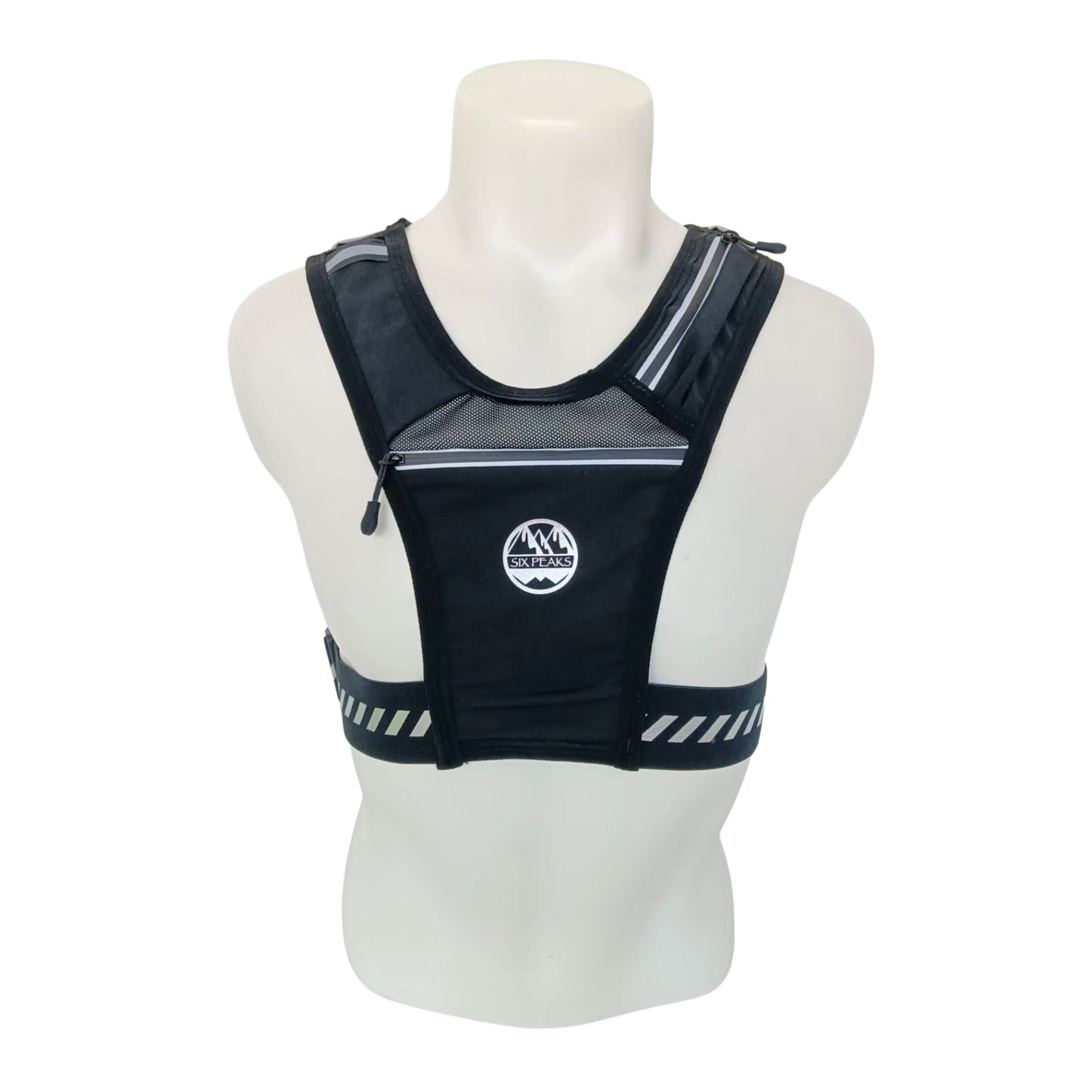 Six Peaks lightweight running vest for men, featuring adjustable straps and breathable fabric for active outdoor sports.