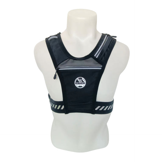 Six Peaks lightweight running vest for men, featuring adjustable straps and breathable fabric for active outdoor sports.