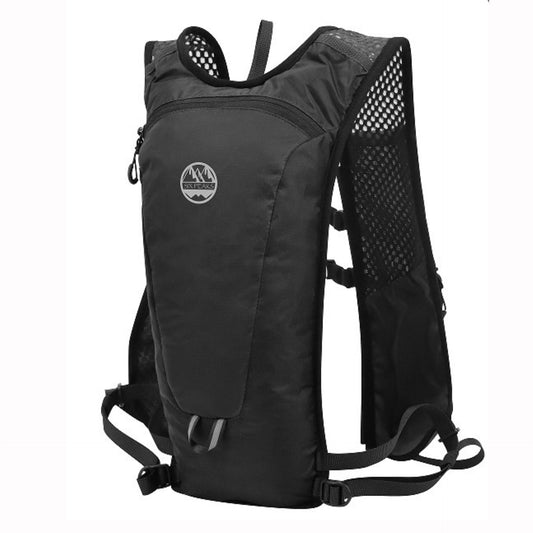Six Peaks trail running hydration vest with adjustable straps, multiple pockets, and hydration reservoir for outdoor sports.