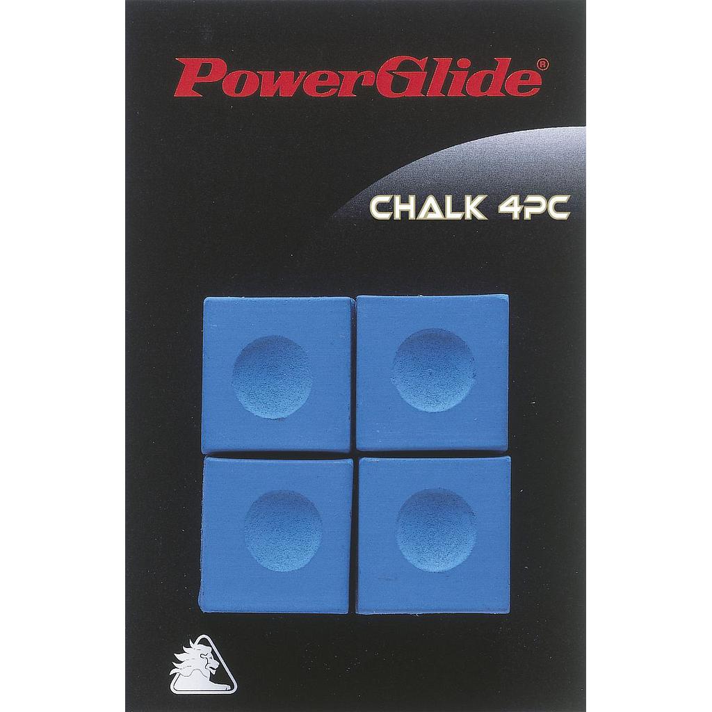 PowerGlide Powerglide Snooker Chalk 4-pack, blue chalk pieces for snooker and billiards cue tips, sporting goods accessory