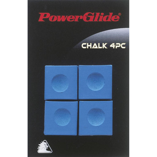 PowerGlide Powerglide Snooker Chalk 4-pack, blue chalk pieces for snooker and billiards cue tips, sporting goods accessory