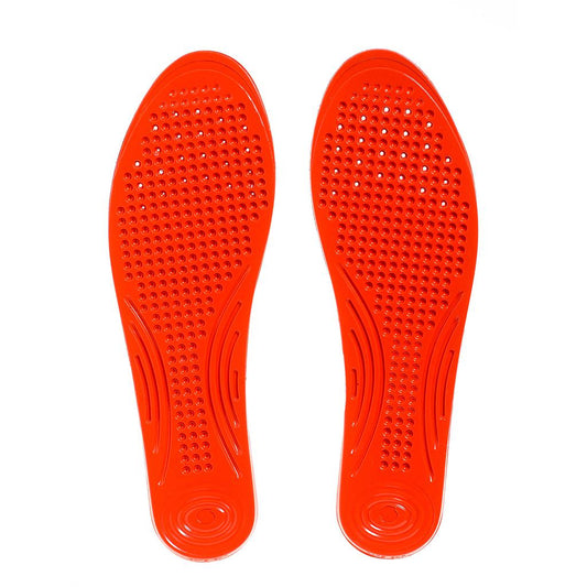 Sorbothane Full Strike insoles for sporting goods, showing cushioned support and arch design for athletic comfort and shock absorption.