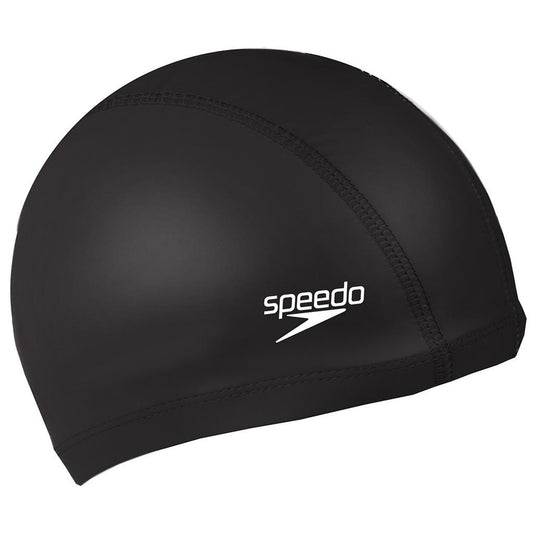 Speedo Pace Cap in sporty design, made for swimming, showcasing a sleek, comfortable fit for competitive or recreational swimmers.