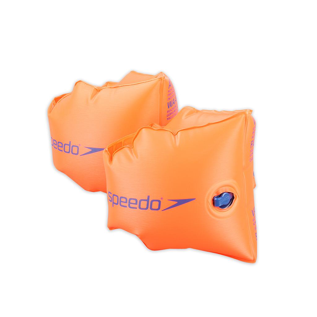 Speedo Armbands for swimming and water sports, featuring bright blue color and adjustable straps for comfortable fit.