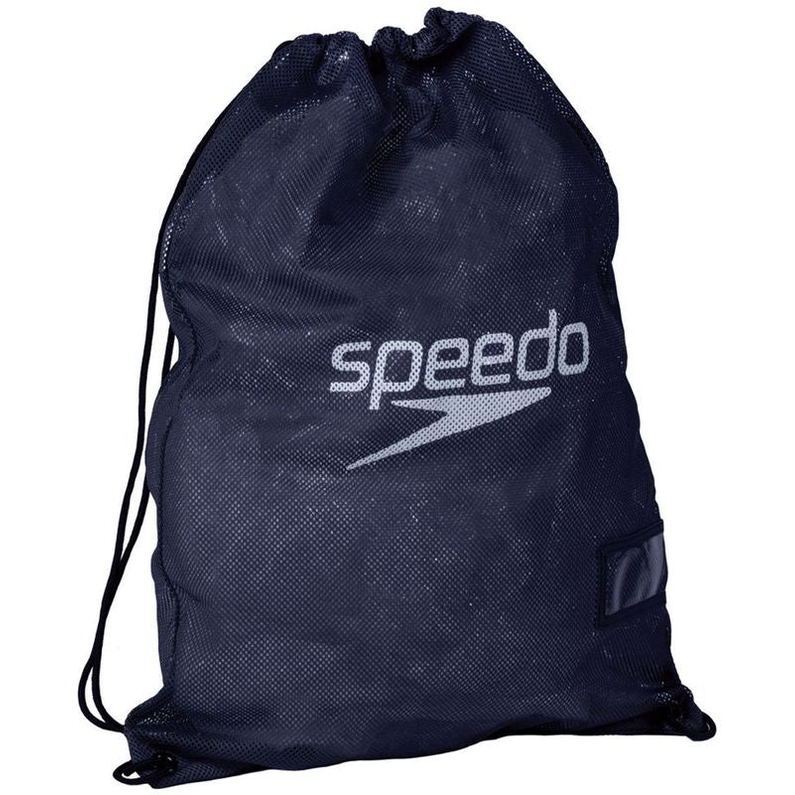 Speedo Equipment Mesh Wet Kit Bag for sporting goods, featuring breathable mesh design and durable zippers.