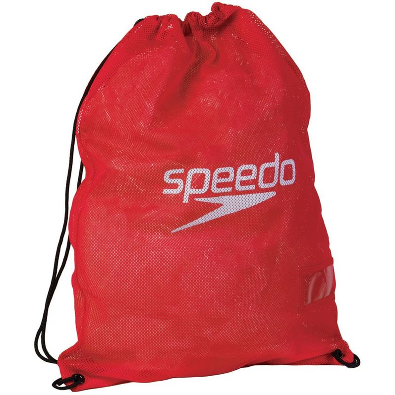 Speedo Equipment Mesh Wet Kit Bag for sporting goods, featuring breathable mesh design and convenient storage for swim gear.
