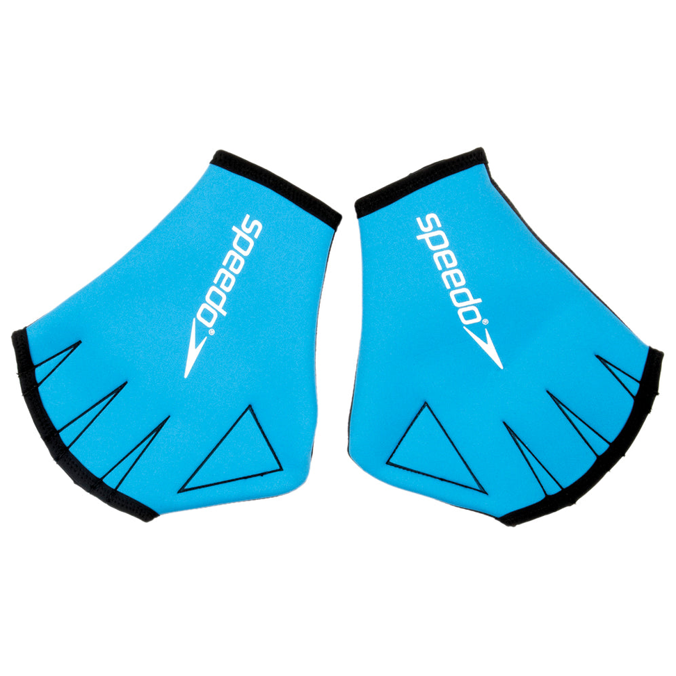Speedo Aqua Gloves neoprene webbed swim training gloves displayed with textured surface for water resistance and improved swim performance