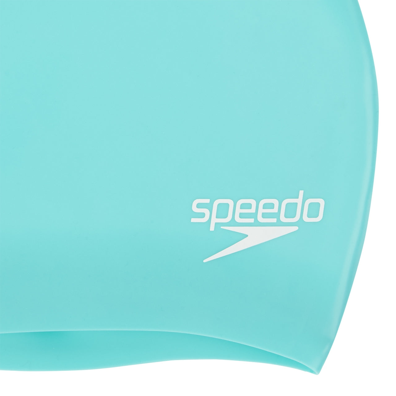 Speedo long hair swimming cap in bright blue, designed to keep long hair secure and dry during swimming.