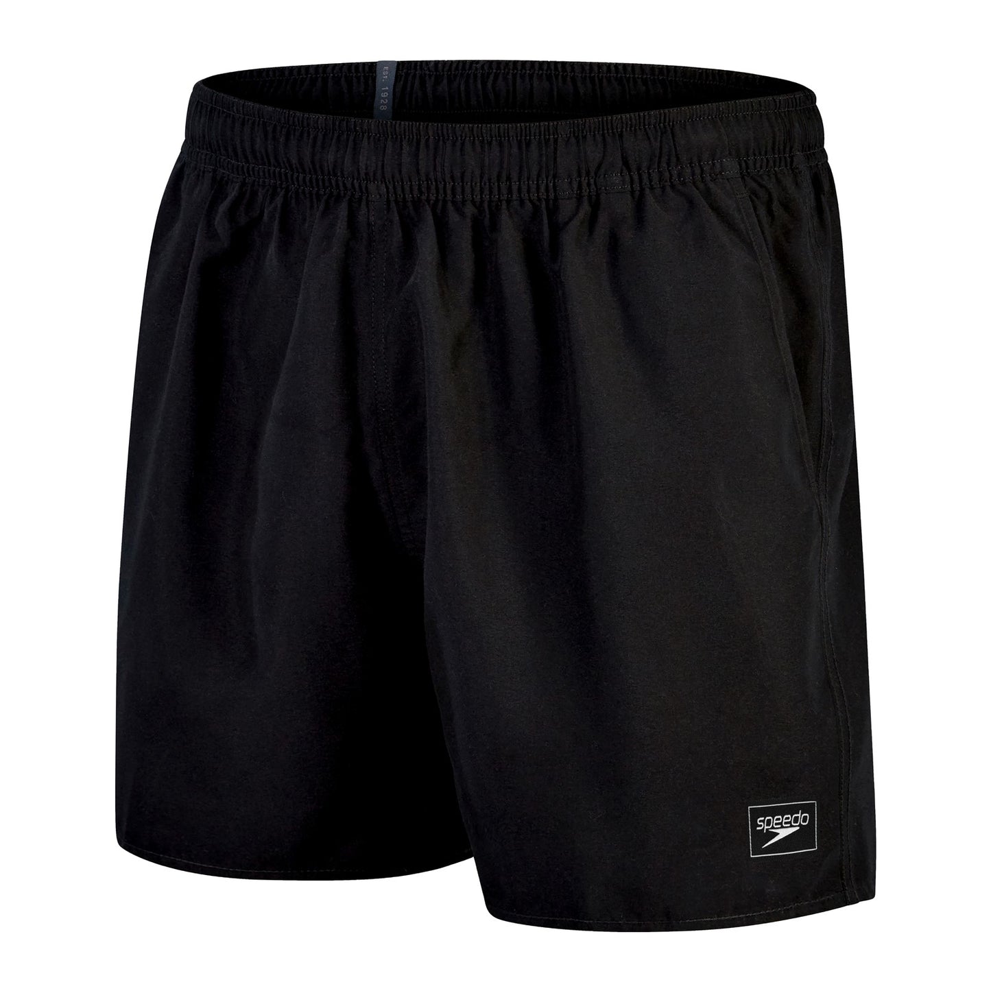 Speedo Prime Leisure Water Shorts 16-inch swimming trunks in navy with white accents, designed for comfortable leisure swimming.