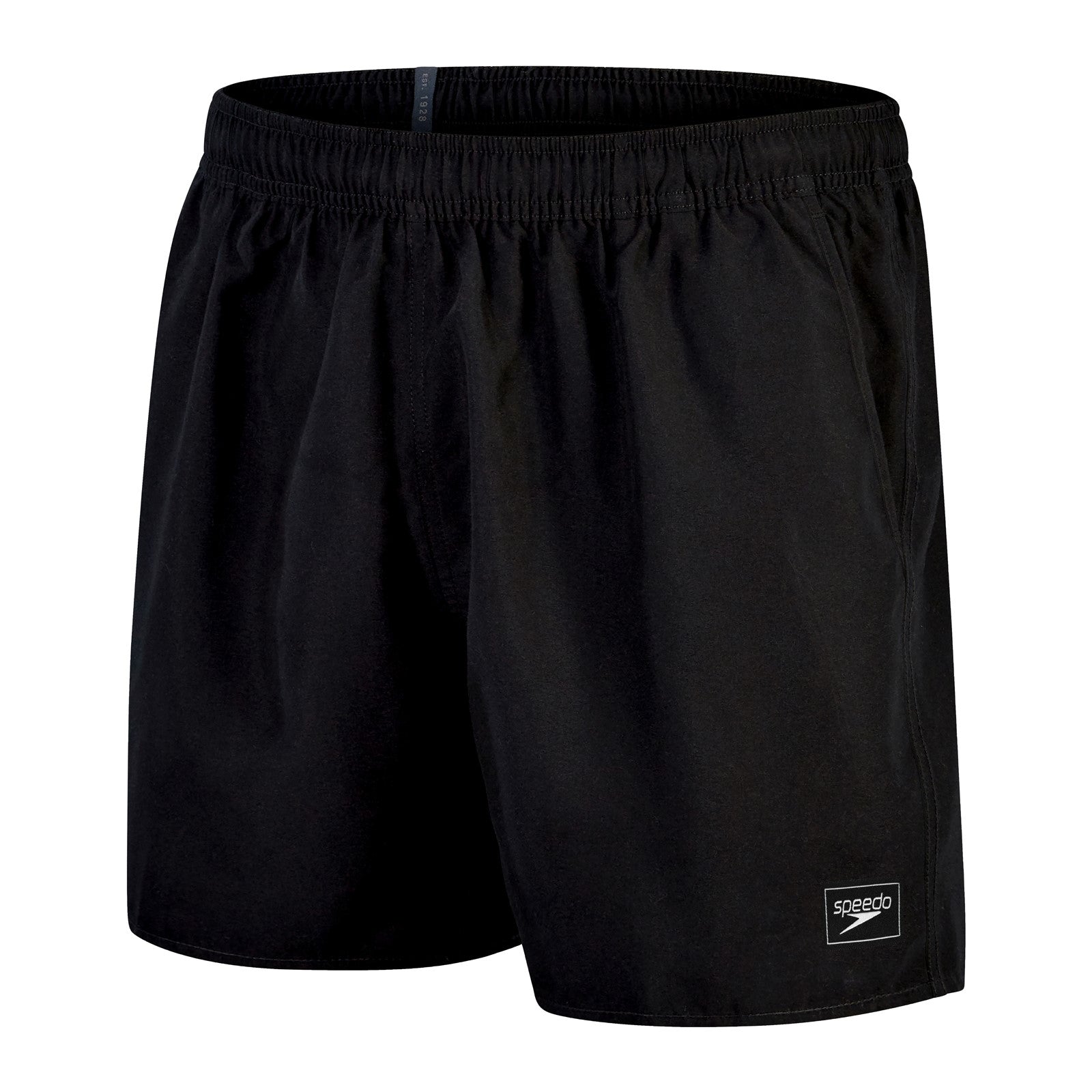 Speedo Prime Leisure Water Shorts 16-inch swimming trunks in navy with white accents, designed for comfortable leisure swimming.