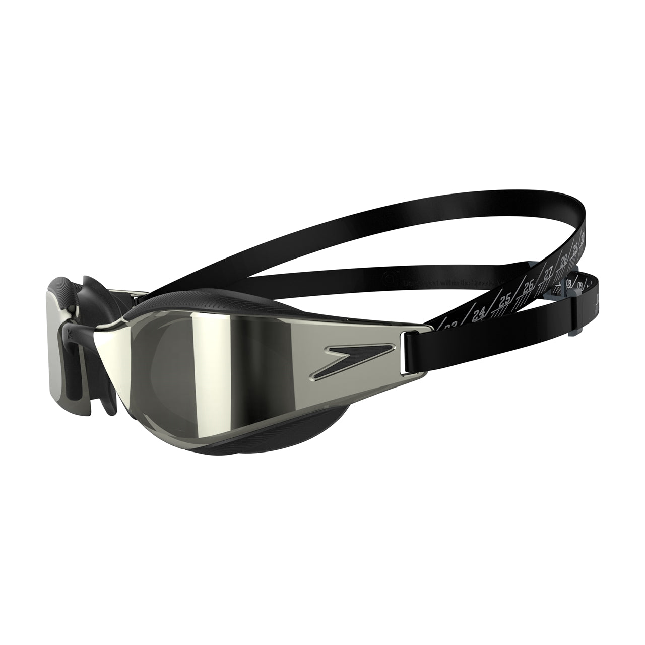 Speedo Fastskin Hyper Elite Mirror goggles for adults, featuring a sleek design with mirrored lenses for swimming.