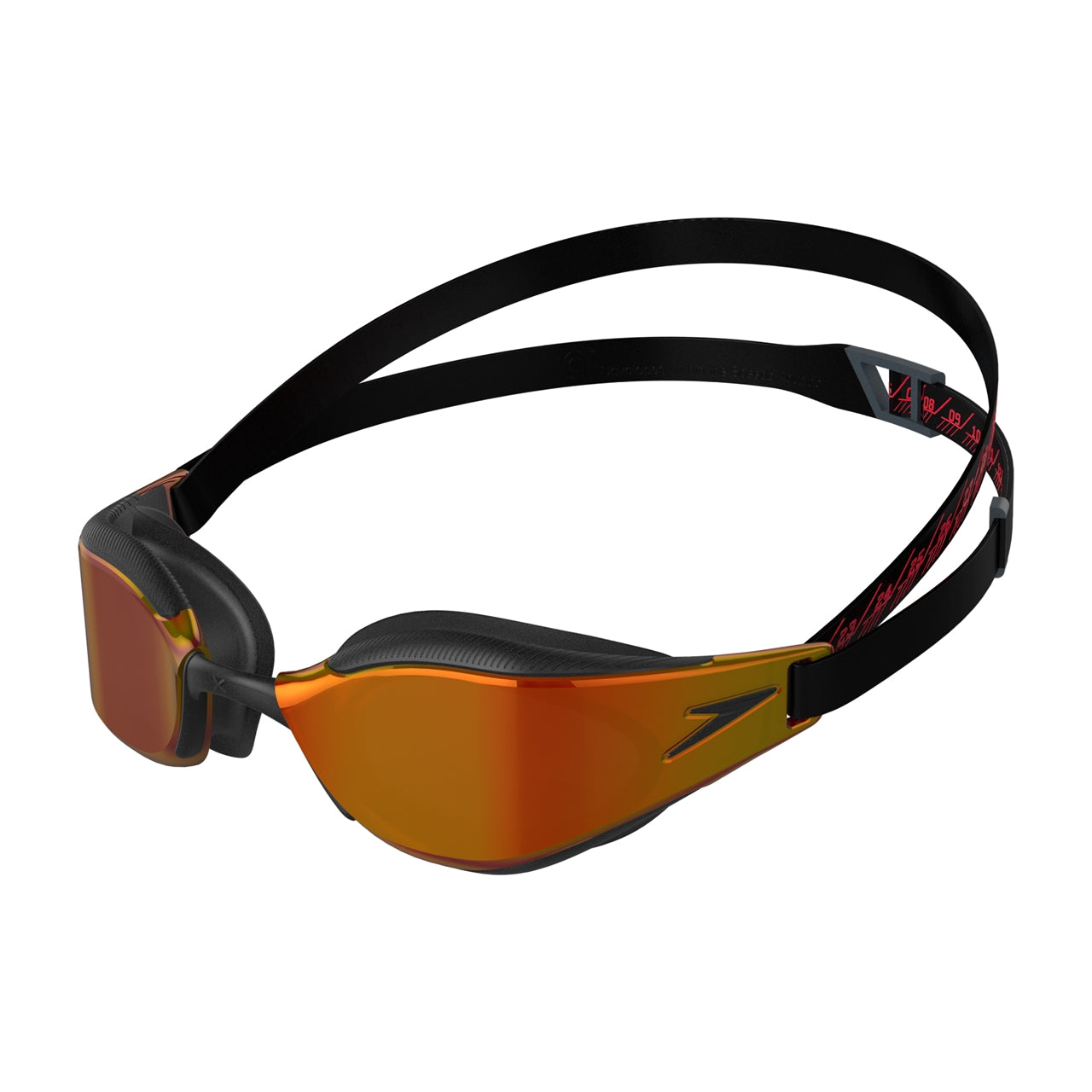 Speedo Fastskin Hyper Elite Mirror goggles for adults, featuring a sleek design with mirrored lenses for competitive swimming.