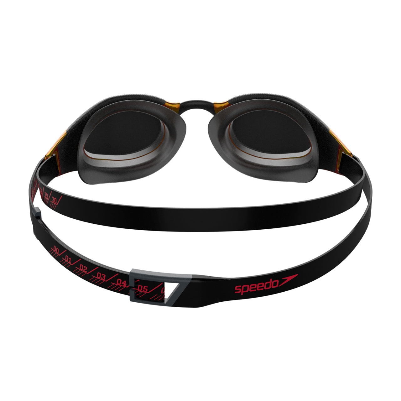 Speedo Fastskin Hyper Elite Mirror swimming goggles, adult size with mirrored lenses, designed for competitive swimmers.