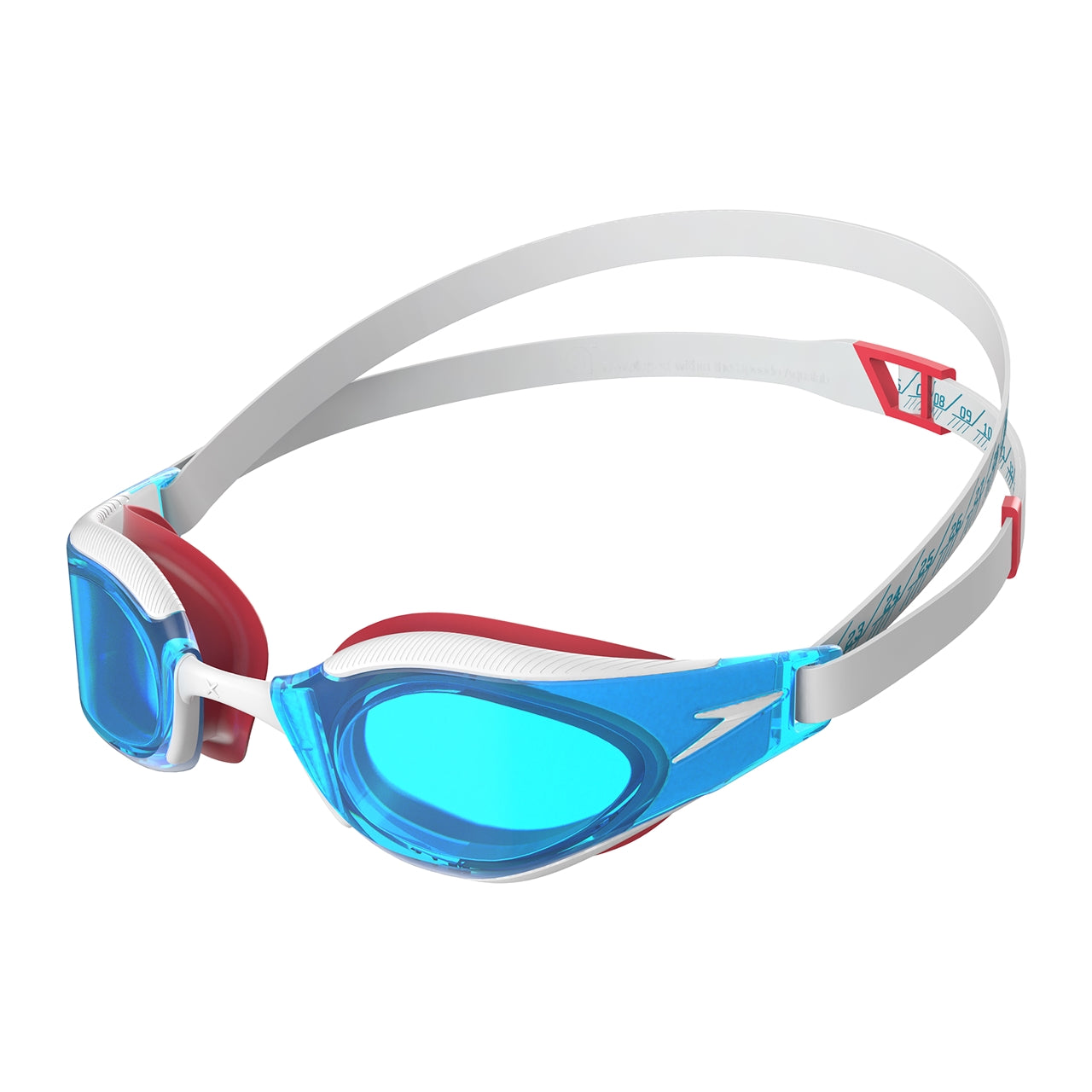 Speedo Fastskin Hyper Elite adult swimming goggles with streamlined design and clear lenses for competitive swimming.