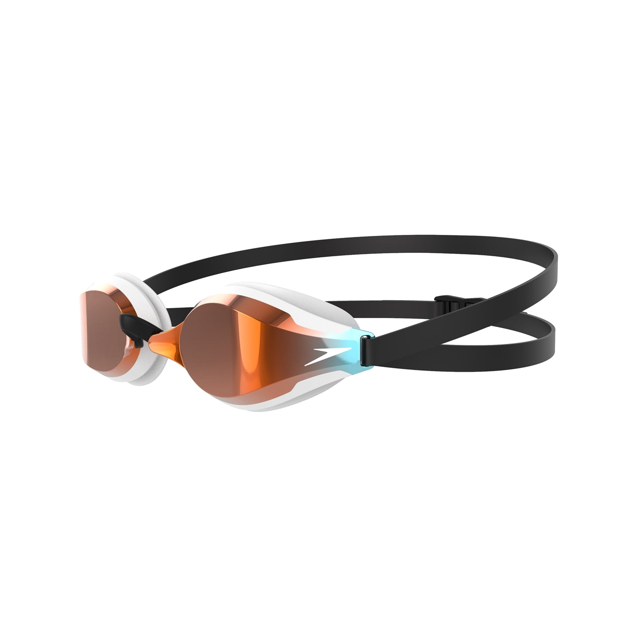 Speedo Fastskin Speedsocket 2 Mirror goggles with mirrored lenses and adjustable straps for adult swimming.