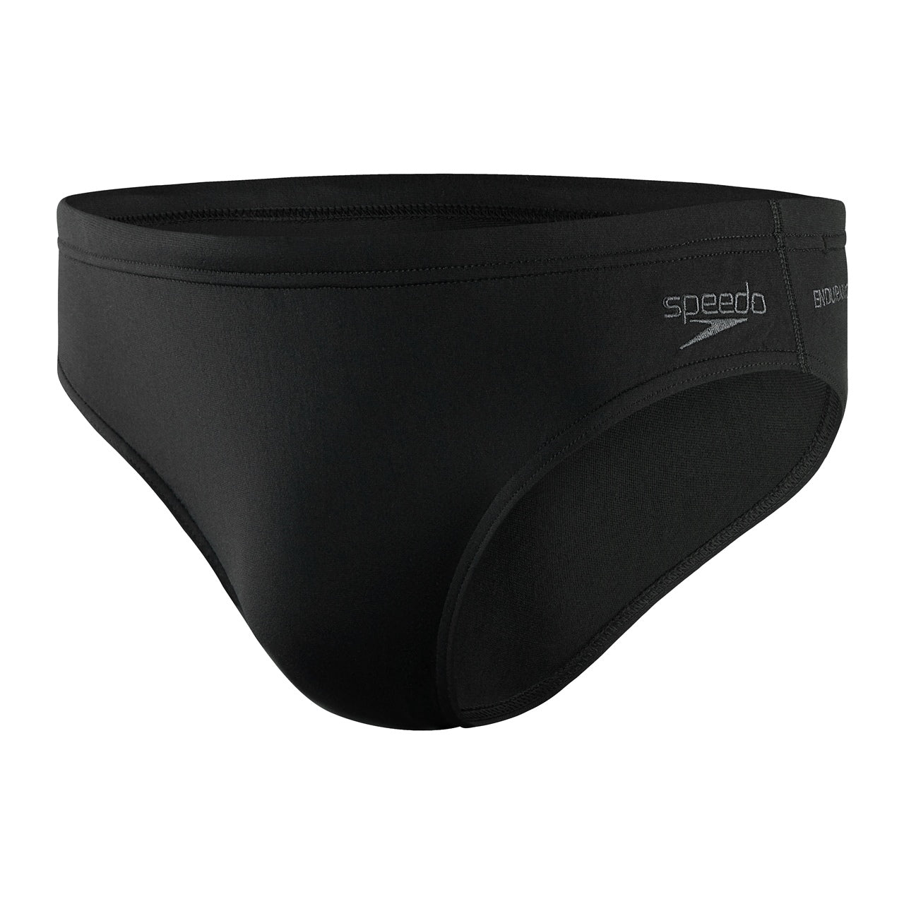 Speedo men's Endurance+ 7cm swimming briefs in navy, featuring a snug fit and quick-drying fabric for competitive swimming.