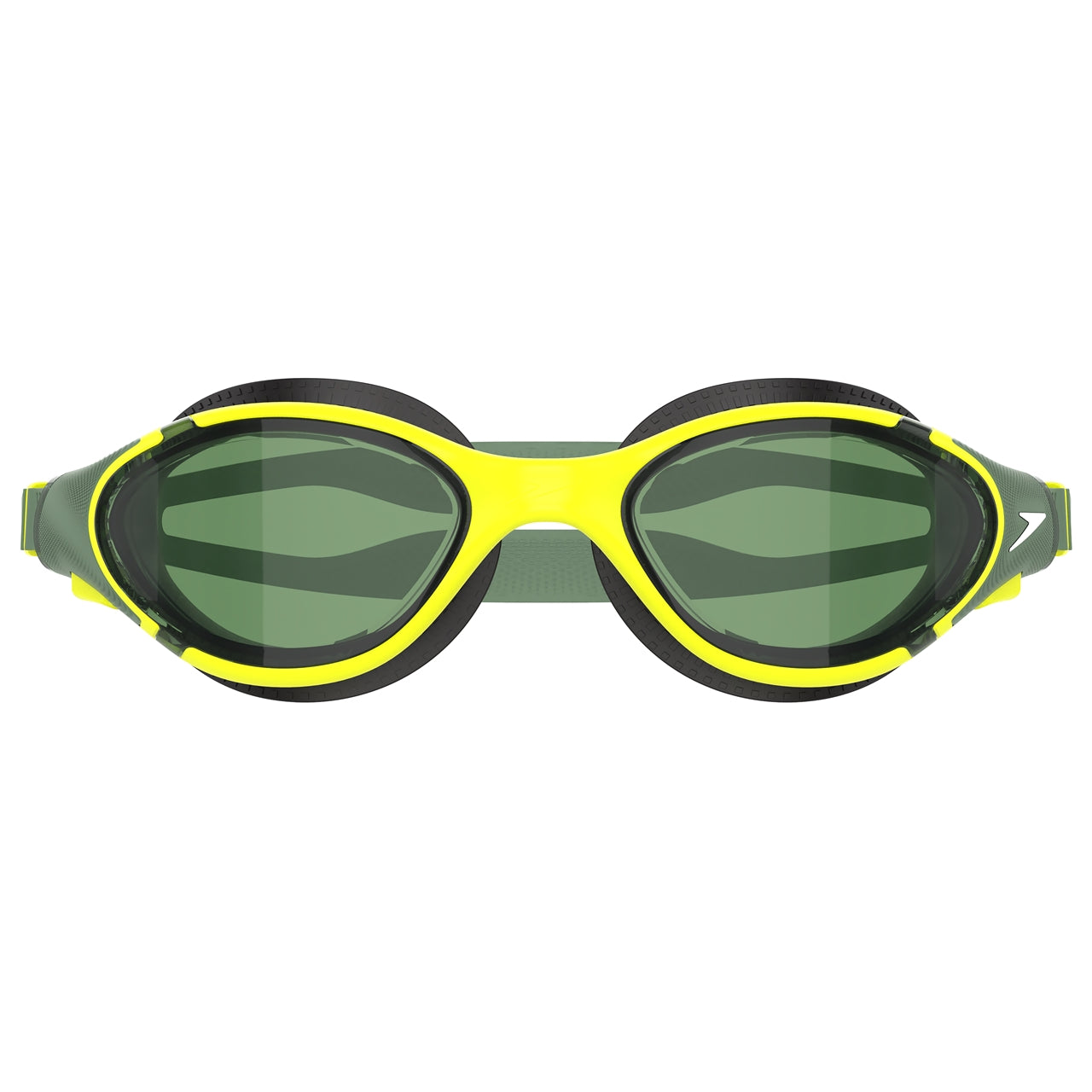 Speedo Biofuse 2.0 swimming goggles with clear lenses and adjustable straps, designed for comfortable swimming.