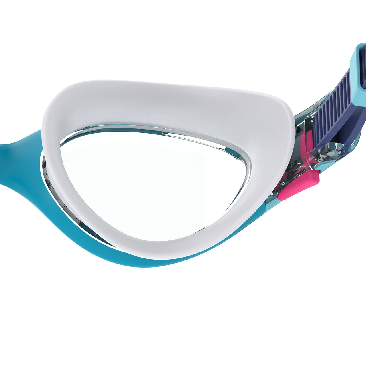 Speedo Women's Biofuse 2.0 swimming goggles in blue, featuring a comfortable fit and clear lenses for swimming and training.