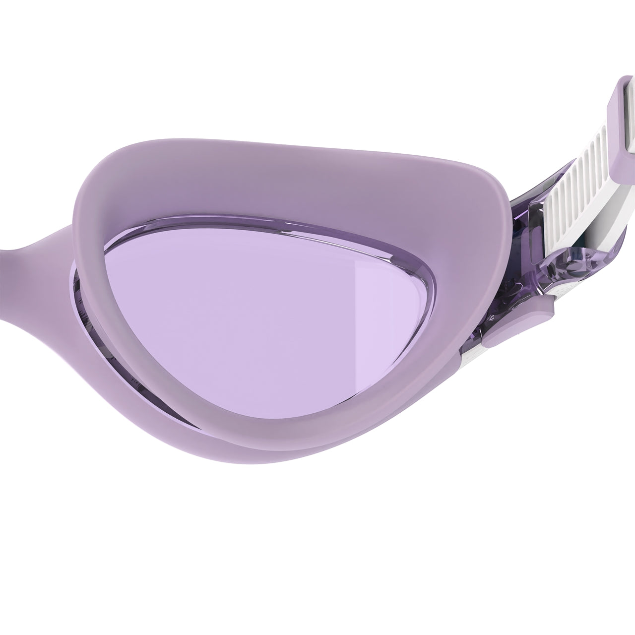 Speedo Women's Biofuse 2.0 swimming goggles in blue with adjustable straps and clear lenses for comfortable swimming.