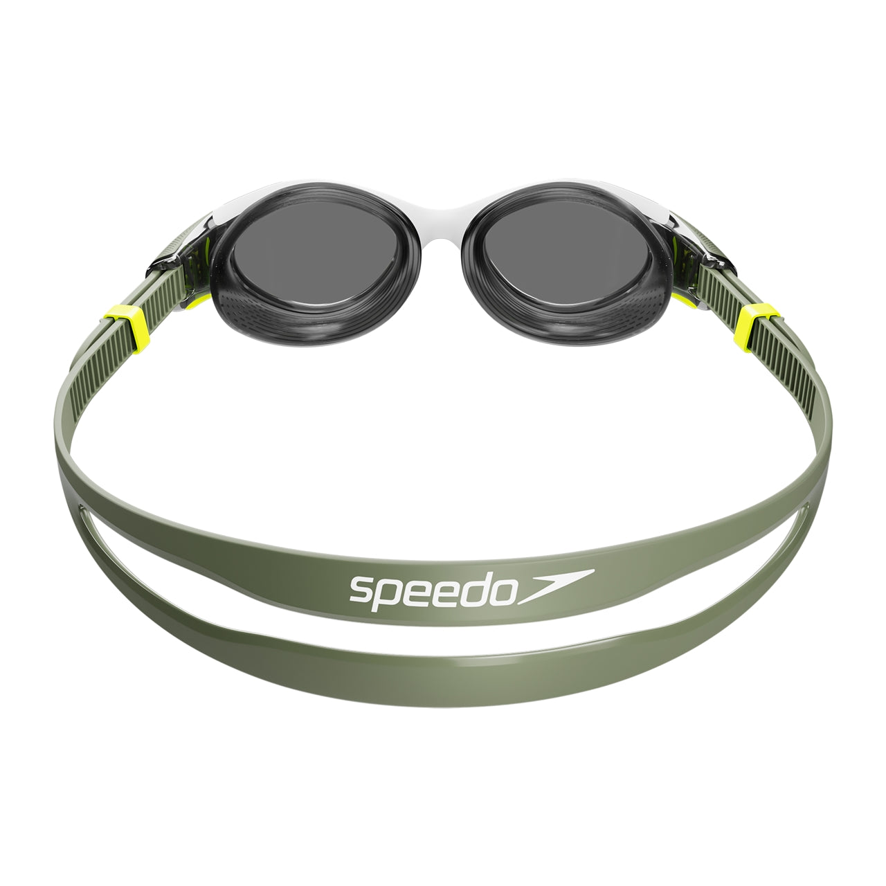 Speedo Women's Biofuse 2.0 Polarised Green Swimming Goggles with clear lenses and adjustable strap for comfortable fit