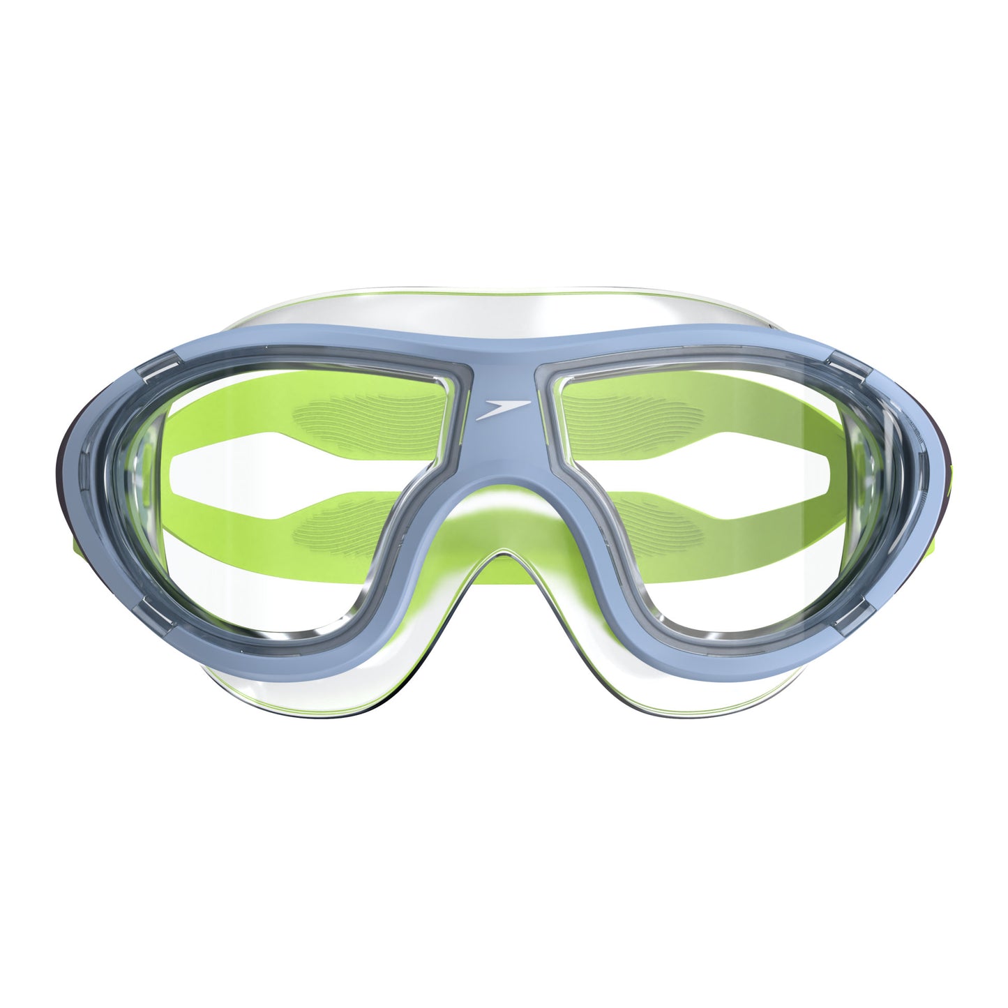 Speedo Junior Biofuse 2.0 swimming mask in red, designed for kids, with a comfortable silicone seal and adjustable strap.