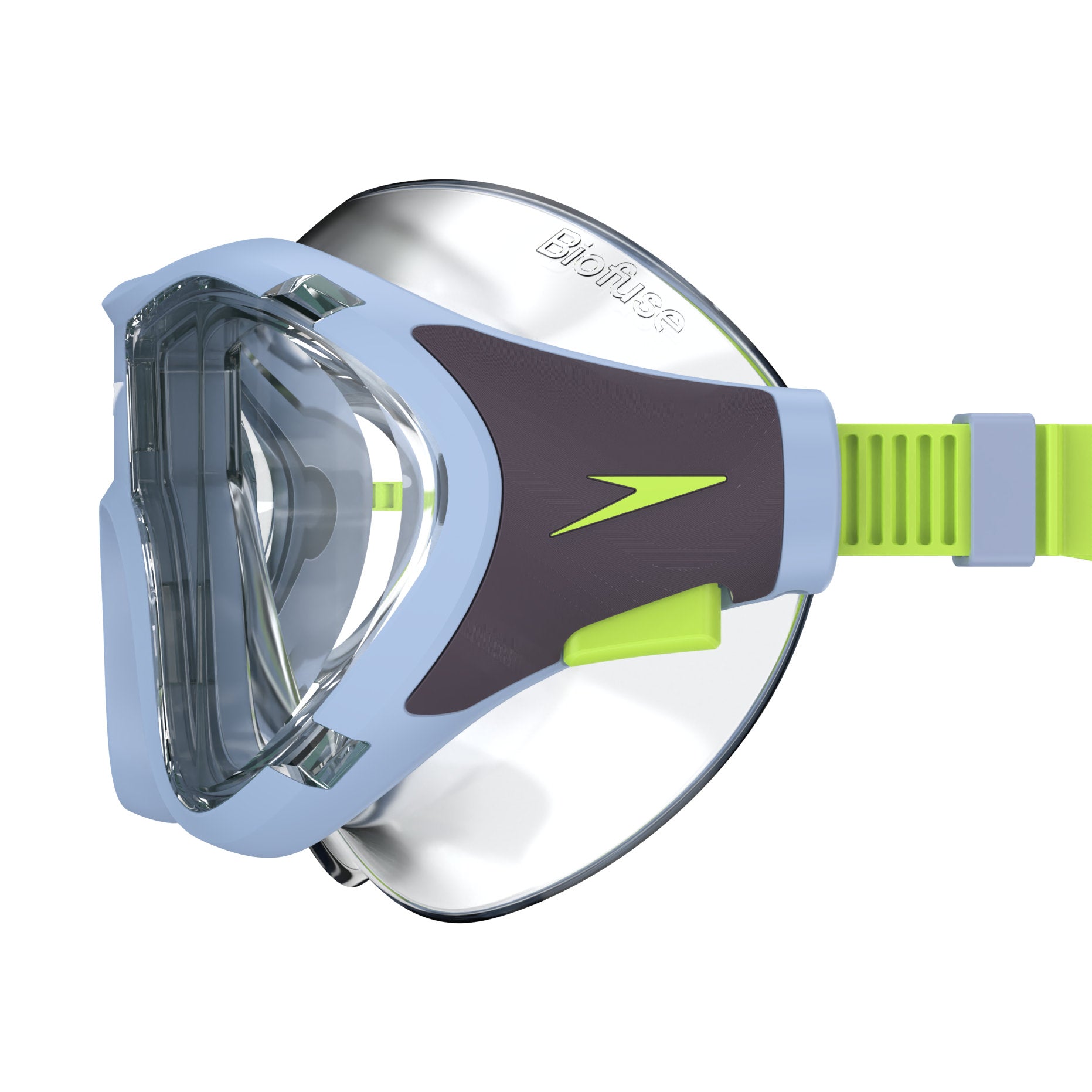 Speedo Junior Biofuse 2.0 swimming mask in red, designed for kids, with a snug fit and clear lens for young swimmers.