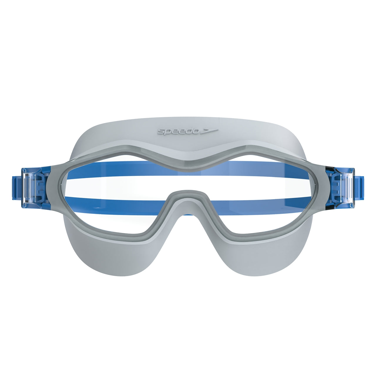 Speedo Hydrosity swimming mask with clear lens and adjustable strap, designed for comfortable underwater swimming.