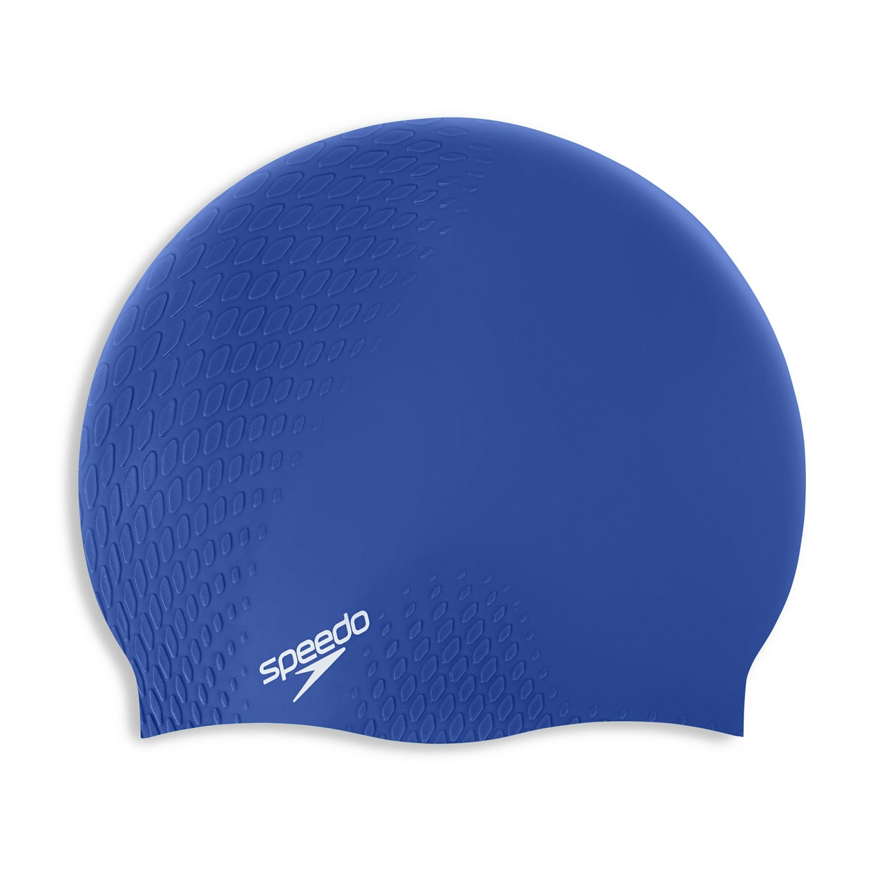 Black Speedo Bubble Active swimming cap with smooth silicone material, designed for comfortable and secure fit during swimming activities.