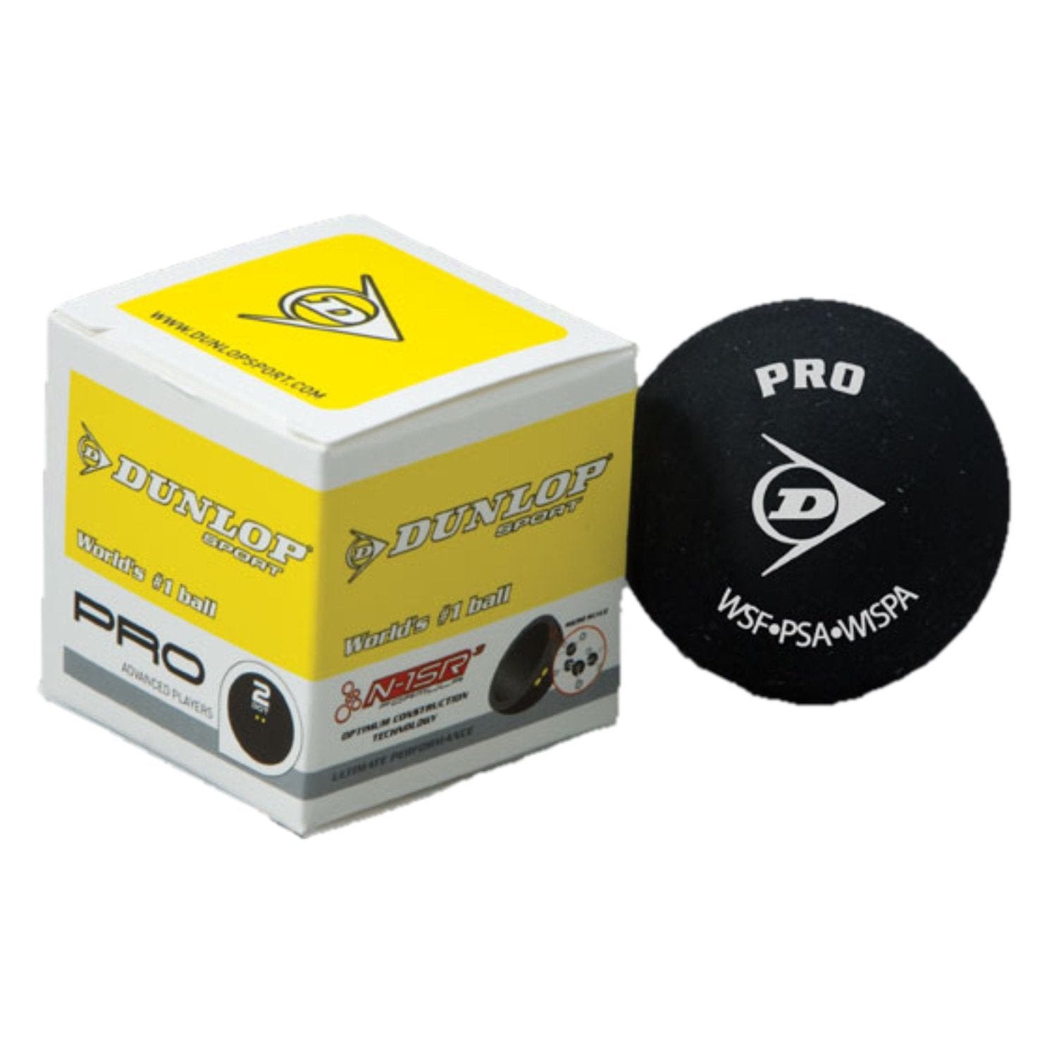 Squash Balls Dunlop Pro 2 X Yellow Dot