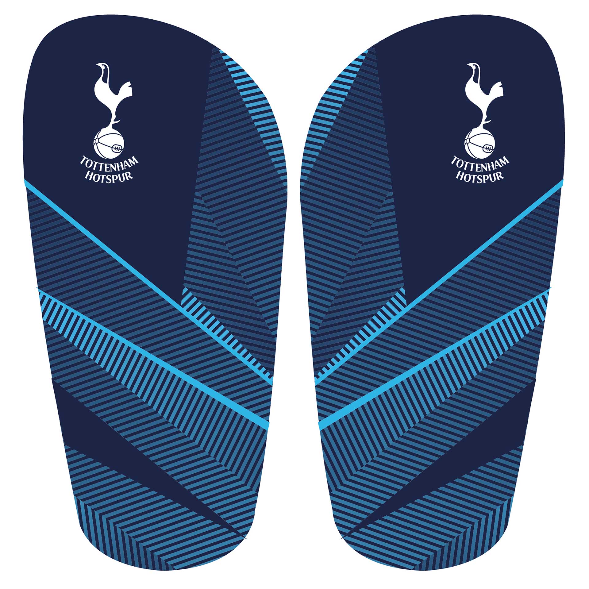 Pair of Team Merchandise slip-in shin guards for sporting goods, with protective padding and adjustable straps for sports safety.